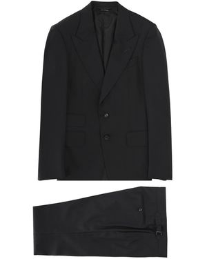 Tom Ford Suit Grand Overcheck Shelton Suits - Black