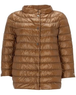 Herno Cropped Padded Down Jacket - Brown
