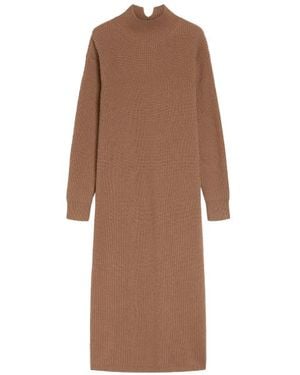 Max Mara Wool-Cashmere Blend Dresses - Brown