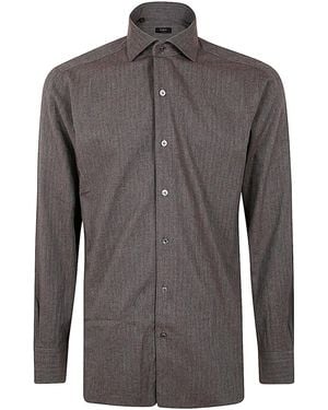 Barba Napoli Neck Shirt - Grey