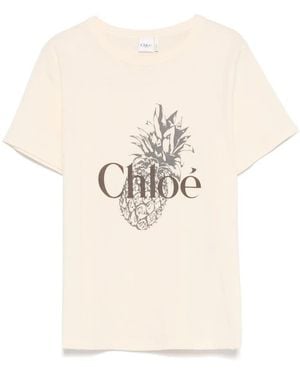 Chloé Jh11 Tender Peach Organic Cotton T-Shirt - Natural