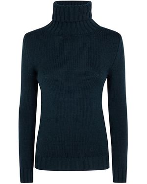 Base London Turtle Neck Sweater - Blue