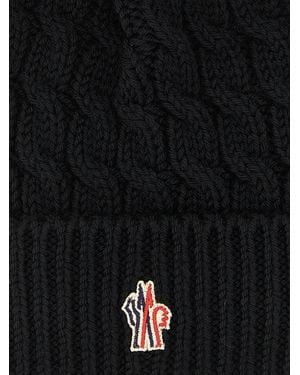 Moncler Wool Beanie With Pon-Pon - Black