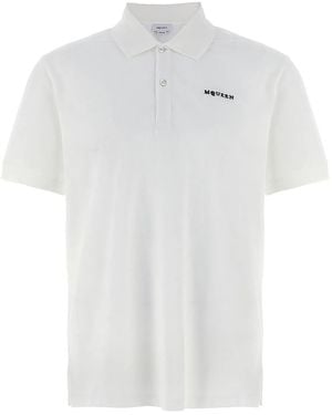 McQueen Logo Embroidery Polo Shirt - White