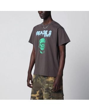 DAGGER Washed “Dead Or Alive” Distressed T-Shirt - Grey