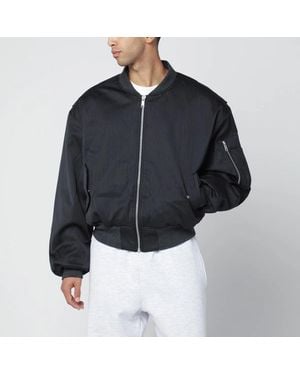 Entire studios Wool-Blend Bomber Jacket With Zip - Black