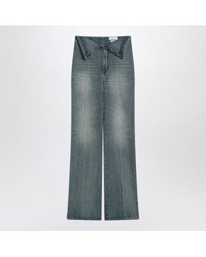 McQueen Flared Jeans With Turn-Ups - Gray