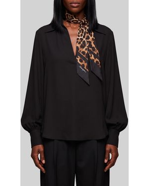 SUTTON NEW YORK Double Georgette Blouse - Black