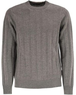 Peserico Wool And Cashmere Ribbed Jumper - Grey