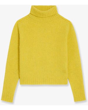 Celine Wool Turtleneck With Triomphe Embroidery - Yellow