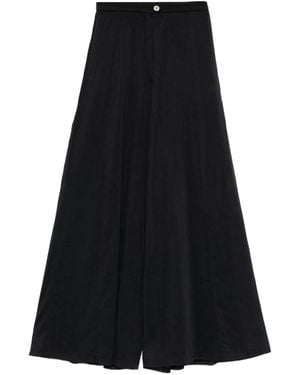 forte_forte Voile Cotton And Silk Trousers - Black
