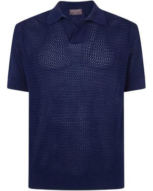 FILIPPO DE LAURENTIIS Short Sleeves "Skipper" Polo Shirt - Blue