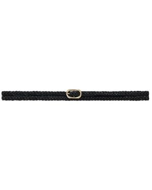 Anine Bing Small Double "Signature" Link Belt Braided - White