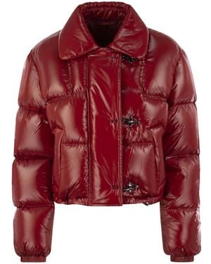 Fay 3-Hook Cropped Down Jacket - Red