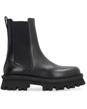 Ferragamo Leather Chelsea Boots - Black