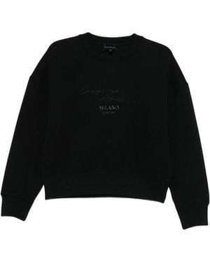 Emporio Armani Cotton Crewneck Sweatshirt - Black