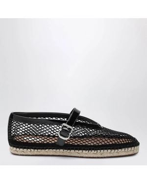 Alaïa Alaia Mesh And Patent Leather Espadrilles - Black