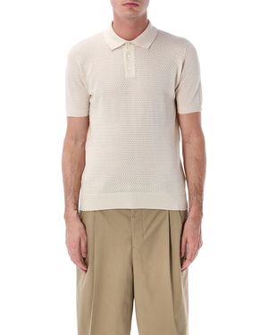 Roberto Collina Mesh Cotton Polo - Natural