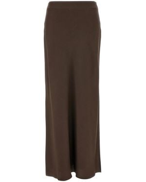 Brunello Cucinelli Slit Skirt - Brown