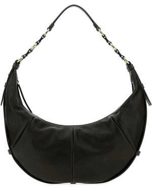 Saint Laurent Leather Saharienne Shopping Bag - Black