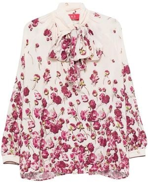 F.R.S For Restless Sleepers Silk Blend Printed Shirt - Red