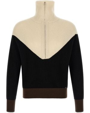 Kiton Color-Block Sweater - Black