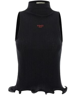 Fendi Ruffled Top - Black