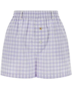 Moschino Gingham Shorts - Purple