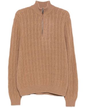 Etro Roma Cashmere Quarter-Zip Jumper - Brown