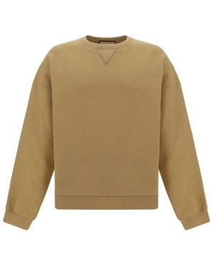 Gucci Sweatshirt With Web Ribbon - Natural
