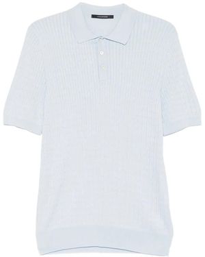 Tagliatore Polo Shirt With Cable Knit - White