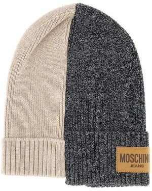 Moschino Wool Cap With Logo - Gray