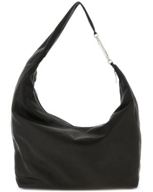 Rick Owens Tower Gemini Hammered Leather Shoulder Bag - Black