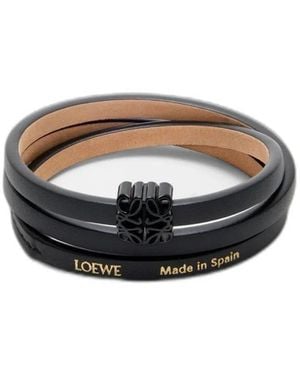 Loewe Twist Leather Bracelet - Black