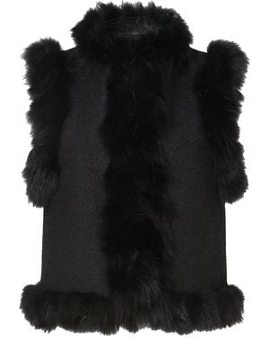 Fendi Wool And Fox Fur Gilet - Black