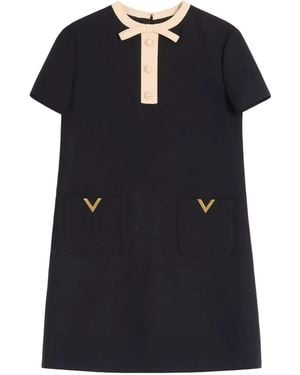 Valentino Wool And Silk Mini Dress - Black