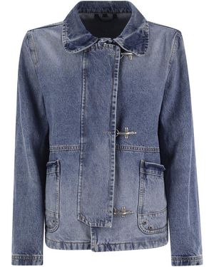 Fay 3 Hook Denim Jacket - Blue