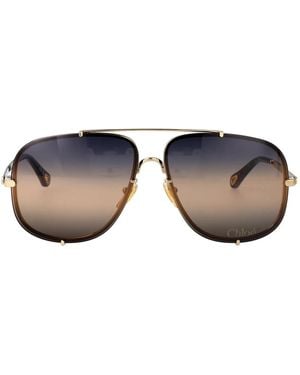 Chloé Metal Sunglasses - Blue