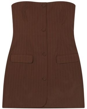 Jean Paul Gaultier Miniabito Sartoriale A Righe - Brown