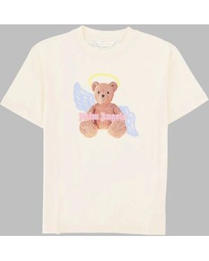 Palm Angels Neck Logo Brushed Reg Tee S/S Girl - White