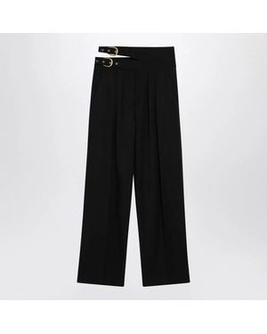 Chloé Pants With Double Belt And Buckles - Black
