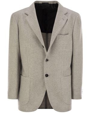 Kiton Single-Breasted Cashmere Jacket - Brown