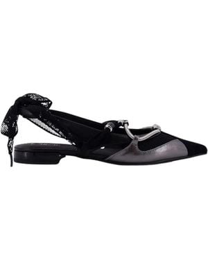 Pinko Leather Flat Shoes - Black