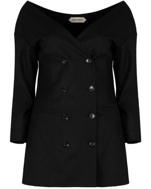 Alberta Ferretti Double-Breasted Virgin Wool Jacket - Black