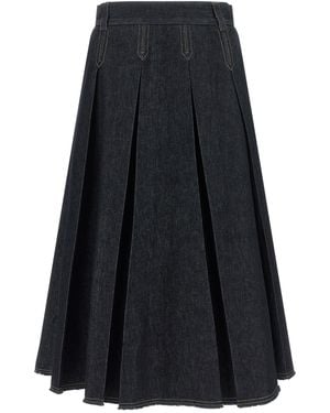 Tela 'Charlotte J' Denim Skirt - Black
