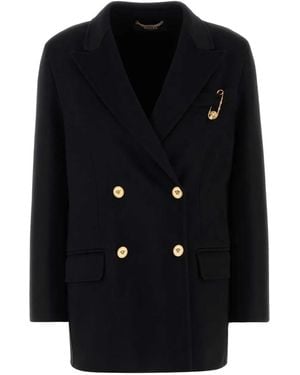 Versace Double-Breasted Coat - Black