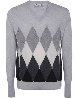 Ballantyne V Neck Pullover - Gray