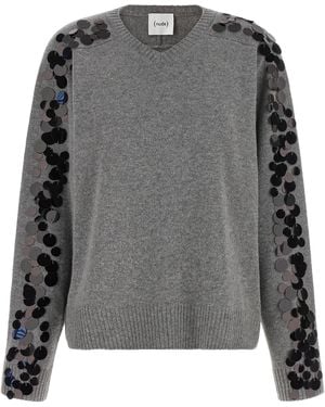 Nude Sequin Sweater - Gray