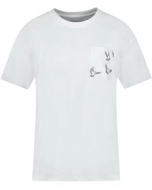 3.PARADIS Doves Pocket T-Shirt - Blue