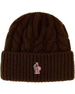 Moncler Virgin Wool Knit Hat - Brown